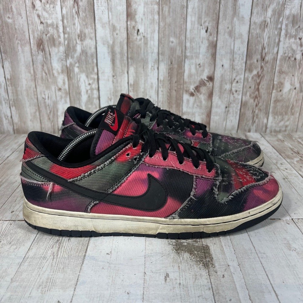 Nike Dunk Low Graffiti Multi-Color Black Red DM0108-002 Mens 11 Canvas Sneakers